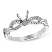 14K White Gold Diamond Infinity Semi-Mount Engagement Ring