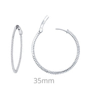 Sterling Silver 1.36 Carat Hoop Earrings