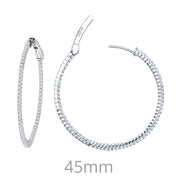 Sterling Silver 1.84 Carat Hoop Earrings