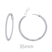 Sterling Silver 1.77 Carat Hoop Earrings