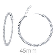 Sterling Silver 2.37 Carat Hoop Earrings