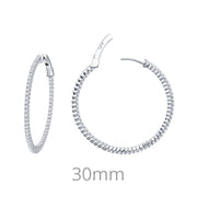 Sterling Silver 1.72 Carat Hoop Earrings