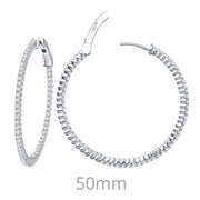 Sterling Silver 3.04 Carat Hoop Earrings
