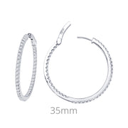 Sterling Silver 2.64 Carat Hoop Earrings