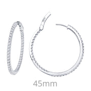 Sterling Silver 3.48 Carat Hoop Earrings