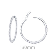 Sterling Silver 2.64 Carat Hoop Earrings
