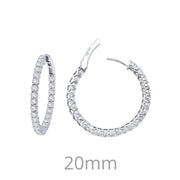 Sterling Silver 2 Carat Hoop Earrings