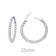 Sterling Silver 2.70 Carat Hoop Earrings
