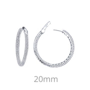Sterling Silver 2.20 Carat Hoop Earrings