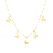14K Yellow Gold Butterfly Slide Necklace