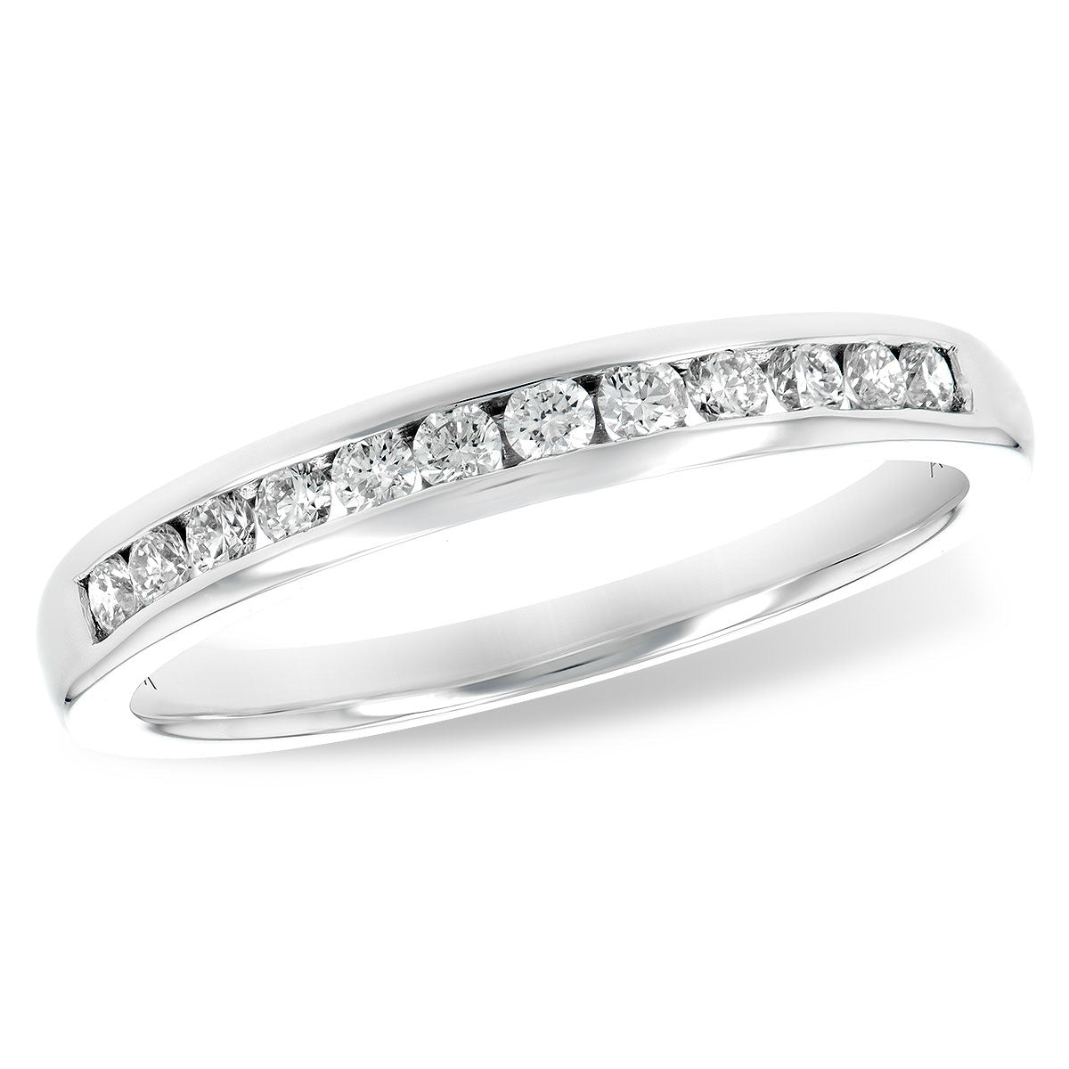 10k White Gold 1/4 Carat T.W. Diamond Channel Set Wedding Ring