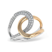 14K Two-Tone Gold Link Diamond Ring