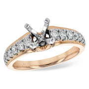 14K Two-Tone Gold Diamond Semi-Mount Engagement Ring