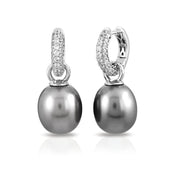 Sterling Silver Pearl Hoop Earrings