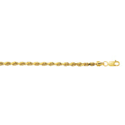 14K Yellow Gold 3.2mm Lite Rope Chain Necklace