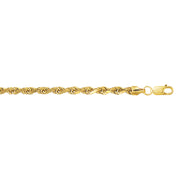 14K Yellow Gold 4mm Lite Rope Chain Necklace