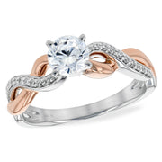 14K Two-Tone Gold Diamond Infinity Semi-Mount Engagement Ring