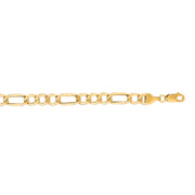 14K Yellow Gold 6.6mm Lite Figaro Chain Necklace