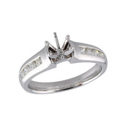 14K White Gold Channel Set Diamond Semi-Mount Engagement Ring