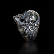 Capitan "Mortality Skull" Carved Tahitian Pearl Ring