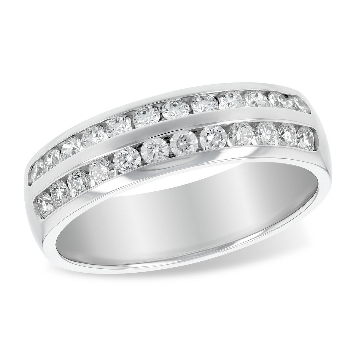 Diamond Wedding Ring / 14k White Gold Chanel Set Diamond Ring 