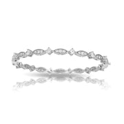Sterling Silver Marquise Bangle
