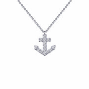 Sterling Silver 0.42 Carat Anchor Necklace