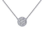 Sterling Silver 1.01 Carat Halo Necklace
