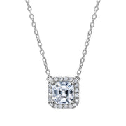Sterling Silver 2.36 Carat Halo Necklace