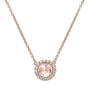 Sterling Silver Rose-Cut Halo Necklace