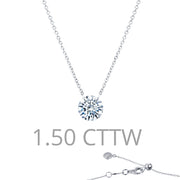 Sterling Silver Frameless Solitaire Necklace