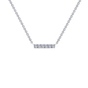 Sterling Silver 0.09 Carat Dainty Bar Necklace