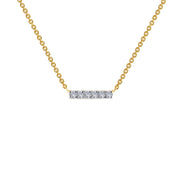 Sterling Silver 0.09 Carat Dainty Bar Necklace