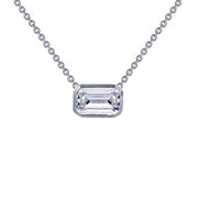 Sterling Silver Emerald-Cut Choker Necklace