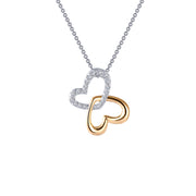 Sterling Silver Double-Heart Shadow Necklace