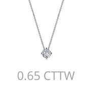 Sterling Silver 0.90 Carat Solitaire Necklace