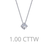 Sterling Silver 1.30 Carat Solitaire Necklace