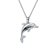 Sterling Silver Leaping Dolphin Necklace
