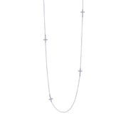 Sterling Silver Cross Station Necklace