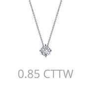 Sterling Silver 0.85 Carat Solitaire Necklace