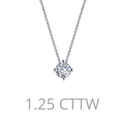 Sterling Silver 1.25 Carat Solitaire Necklace