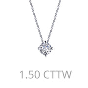 Sterling Silver 1.50 Carat Solitaire Necklace