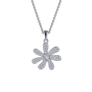 Sterling Silver 0.86 Carat Flower Necklace