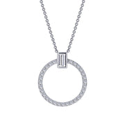 Sterling Silver 0.39 Carat Open Circle Necklace