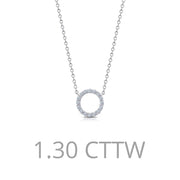 Sterling Silver 0.41 Carat Open Circle Necklace