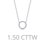 Sterling Silver 0.54 Carat Open Circle Necklace