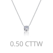 Sterling Silver 0.50 Carat Solitaire Necklace