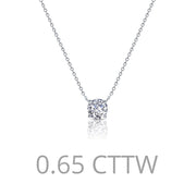 Sterling Silver 0.65 Carat Solitaire Necklace