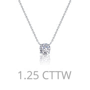 Sterling Silver 1.25 Carat Solitaire Necklace