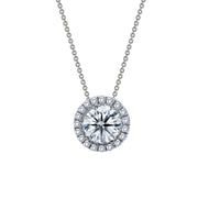 Sterling Silver 1.03 Carat Halo Necklace